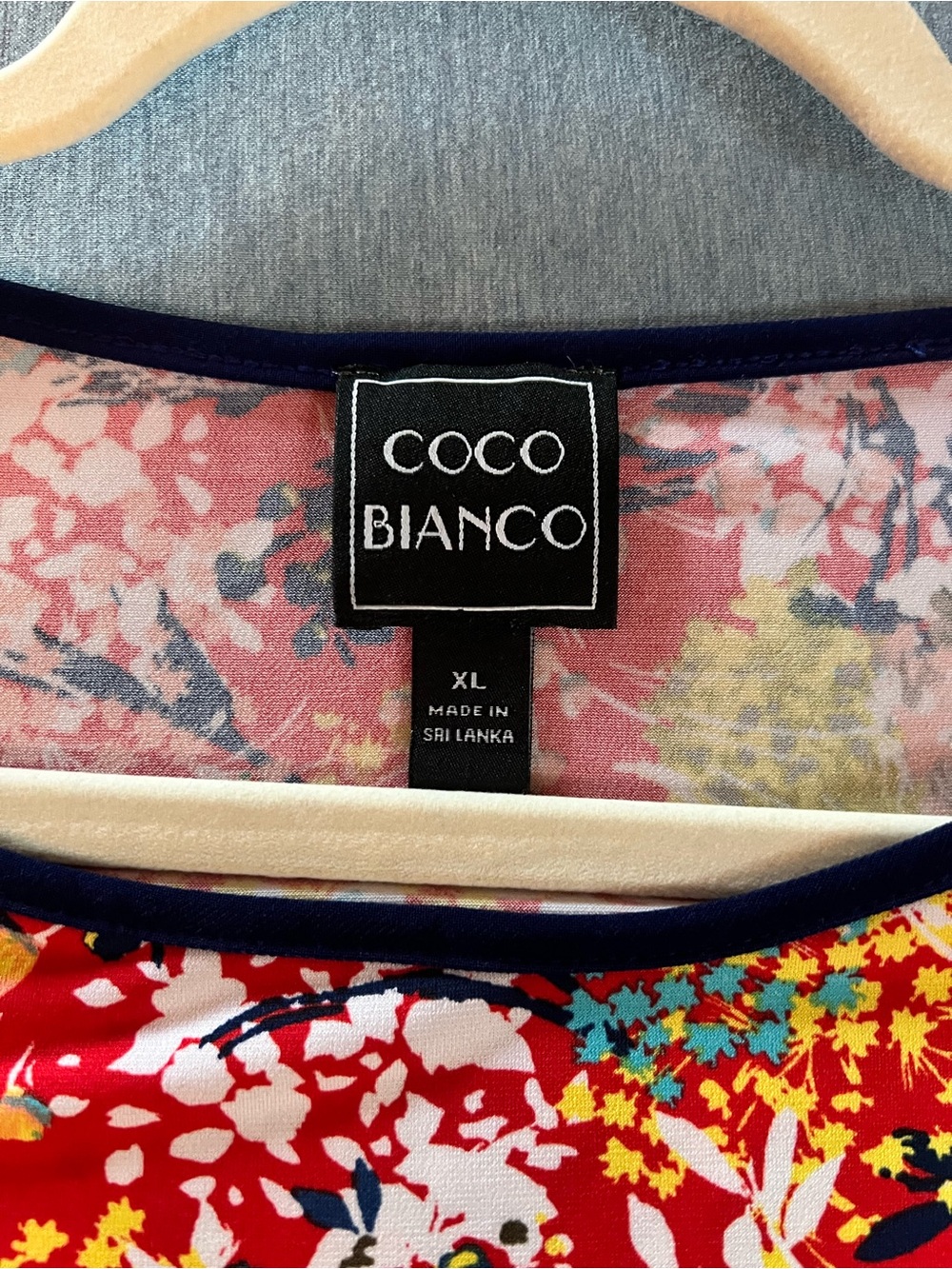 Coco Bianco Red Multicolor Floral Bell-Sleeve Blouse - Picture 5 of 5
